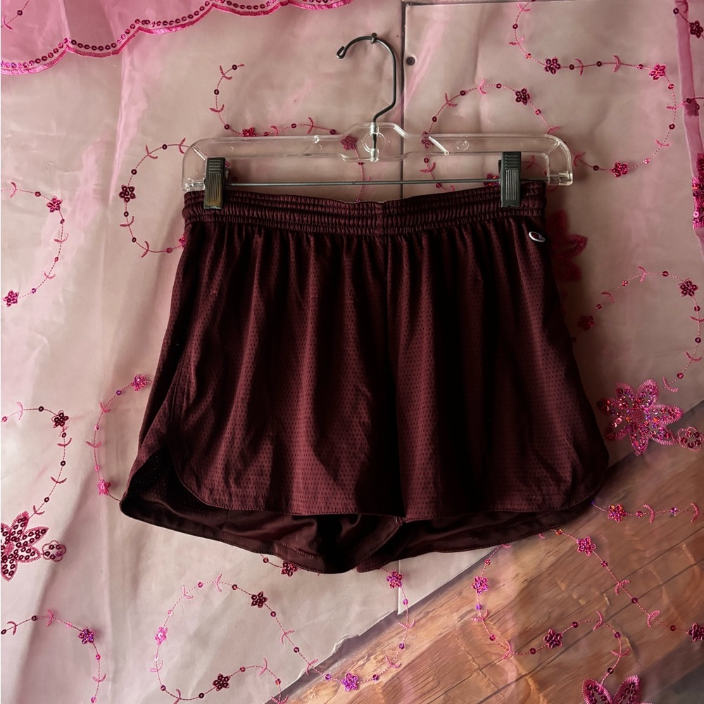 Champion Burgundy Athletic Shorts with Elastic Waistband